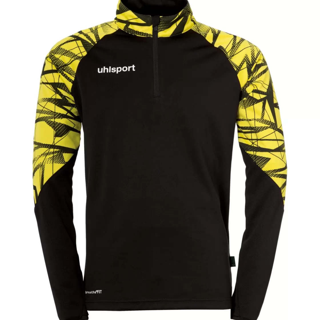 uhlsport Goal 25 1/4 Zip Top Black/Lime Yellow Hot