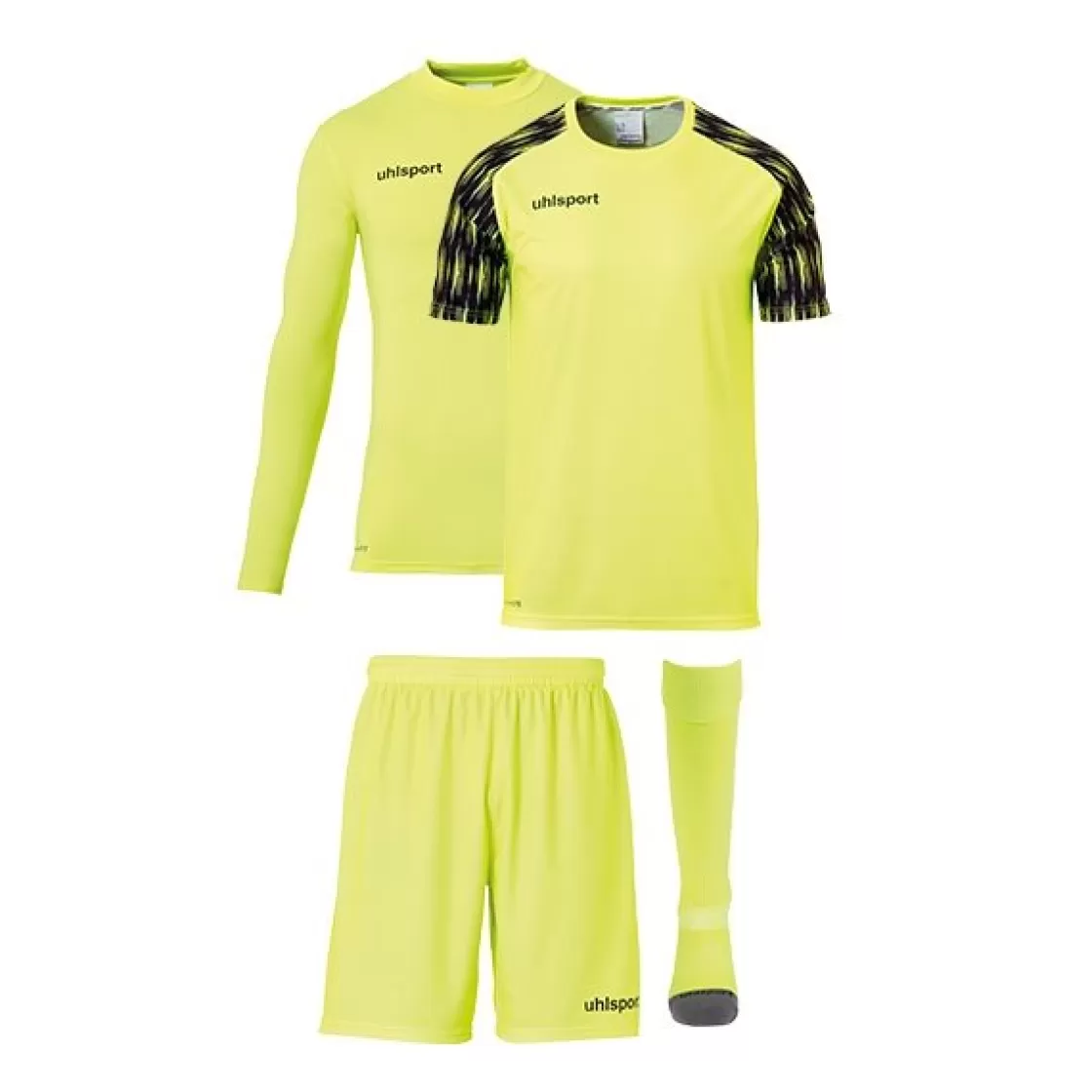 uhlsport Reaction Goalkeeper Set Fluo Yellow/Black Flash Sale