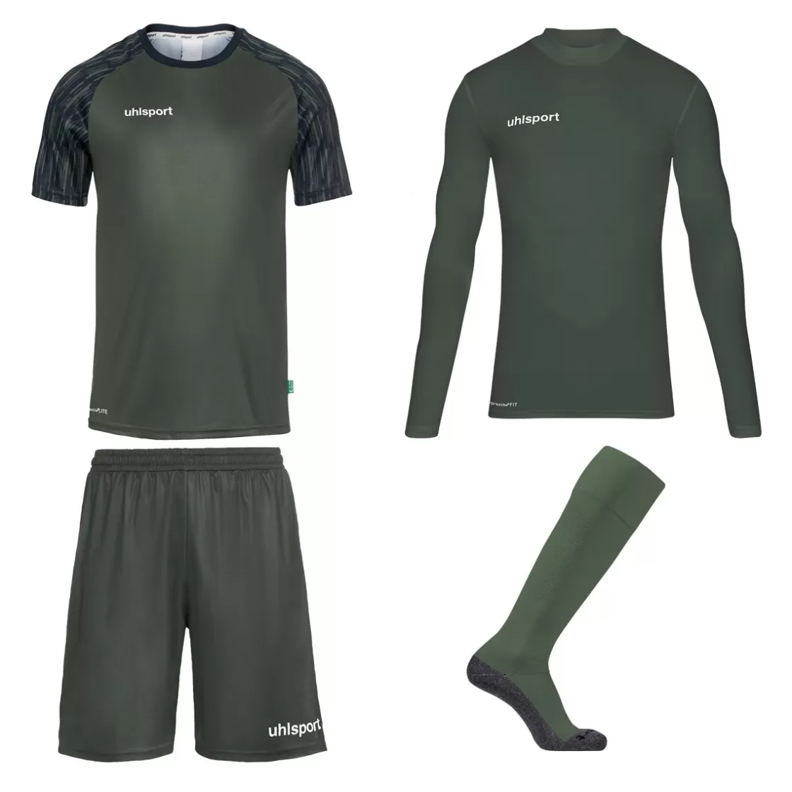 uhlsport Reaction Goalkeeper Set Dark Olive/Marine Cheap