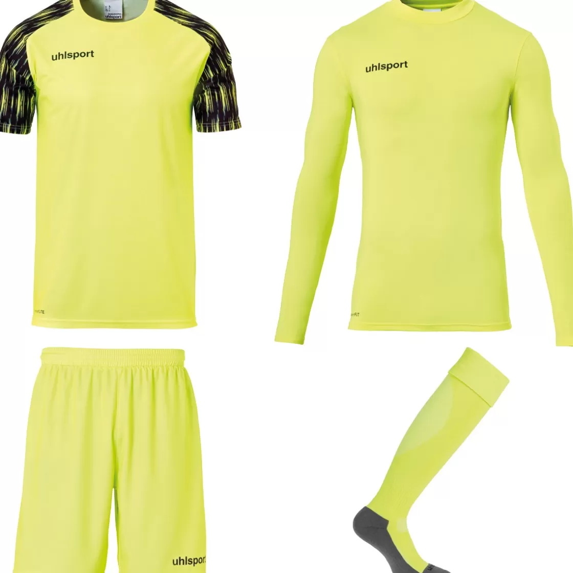 uhlsport Reaction Goalkeeper Set Fluo Yellow/Black Flash Sale